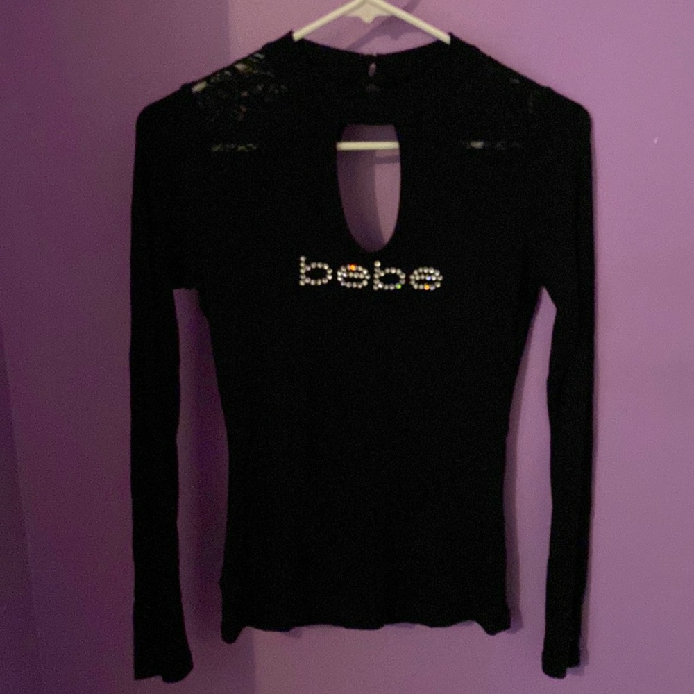 🎀Bebe elegant rhinestone shirt🎀